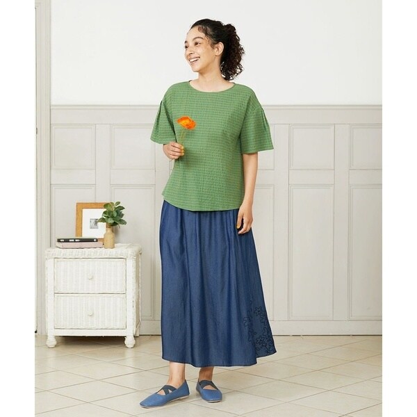 ホコモモラ（JOCOMOMOLA）/Chiquito チェックプルオーバーブラウスの