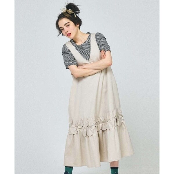 ホコモモラ Jocomomola 花刺繍 スカート セール】フラワー刺繍 ピーチ