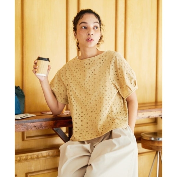 ホコモモラ（JOCOMOMOLA）/【2WAY】アイレットコットンレースブラウス