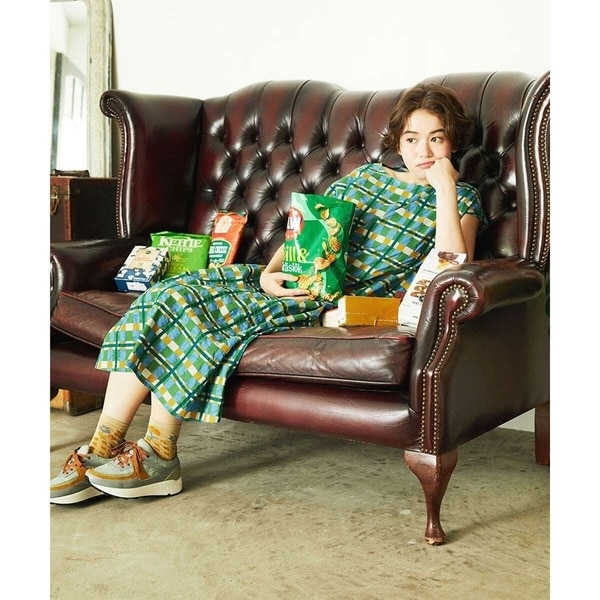 ホコモモラ（JOCOMOMOLA）/Laberinto リップルチェックワンピース