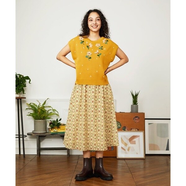 ホコモモラ JOCOMOMOLA スカート サイズ42 L アイボリー×ボルドー×ライトブルー レディース ボトムス Jocomomola（ホコモモラ）のスカート｜おすすめから探す｜イトキン