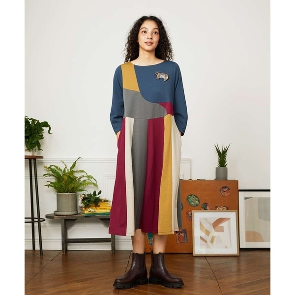 ホコモモラ（JOCOMOMOLA）/Rompecabezas パッチワークワンピース