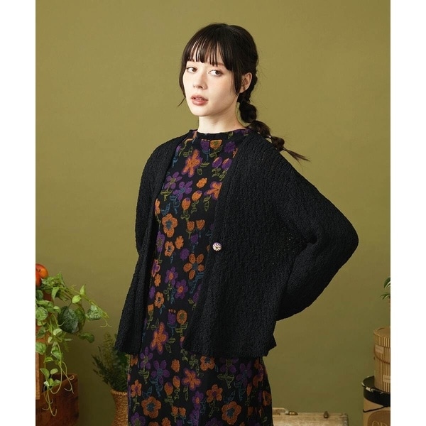 ホコモモラ（JOCOMOMOLA）/チュールヤーンニットカーディガン