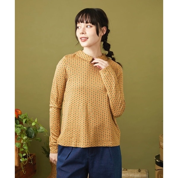 ホコモモラ（JOCOMOMOLA）/接結ドットラウンドネックカットソー