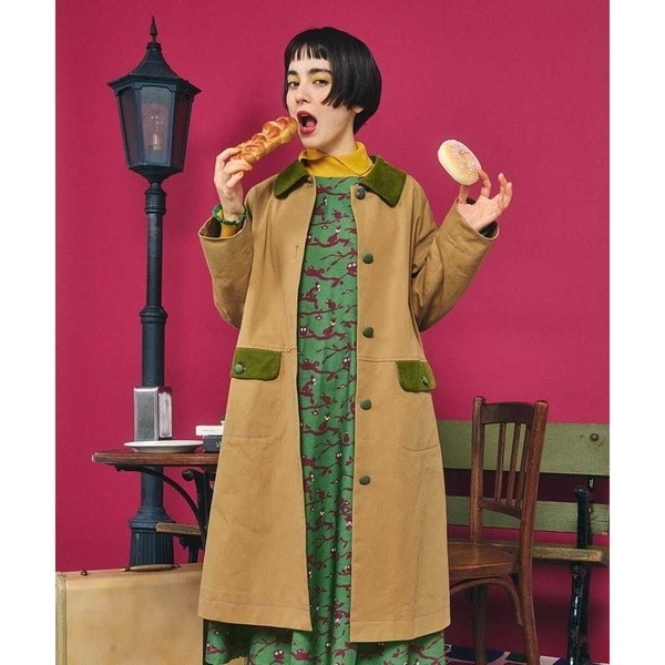 ホコモモラ（JOCOMOMOLA）/コットンツイルステンカラーコート