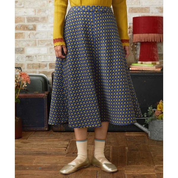 ホコモモラ（JOCOMOMOLA）/Charco ドットジャカードフレアスカート