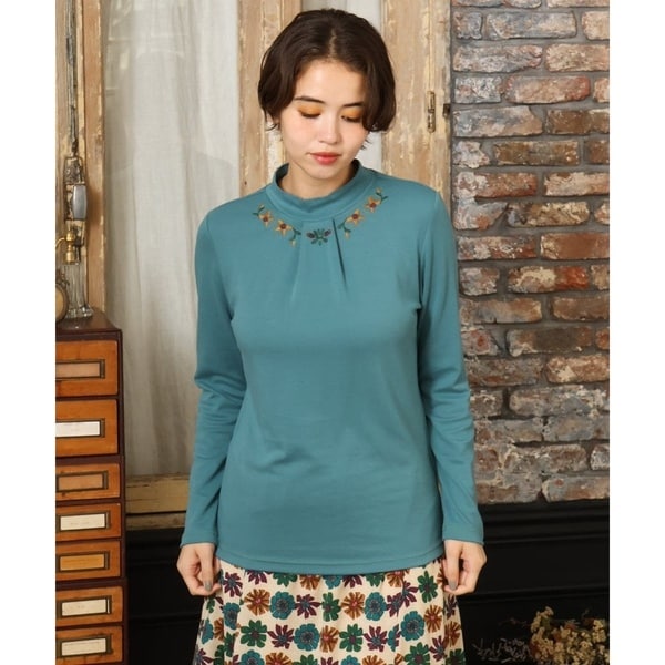 ホコモモラ（JOCOMOMOLA）/ベアスムース 配色刺繍カットソー