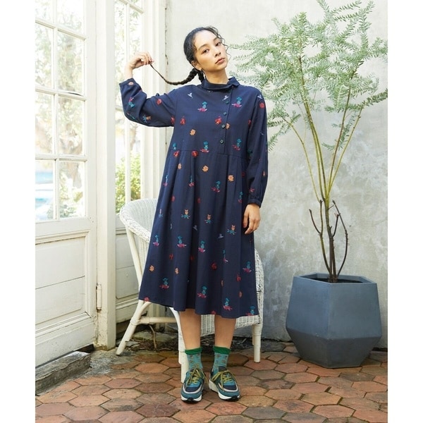 ホコモモラ（JOCOMOMOLA）/Lunares Animales もけもけドビーワンピース