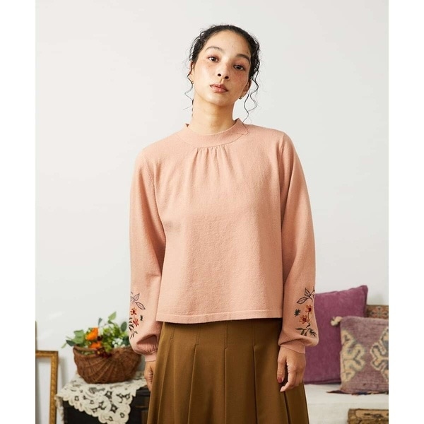 ホコモモラ（JOCOMOMOLA）/Tesoro フラワー刺繍ニットプルオーバー