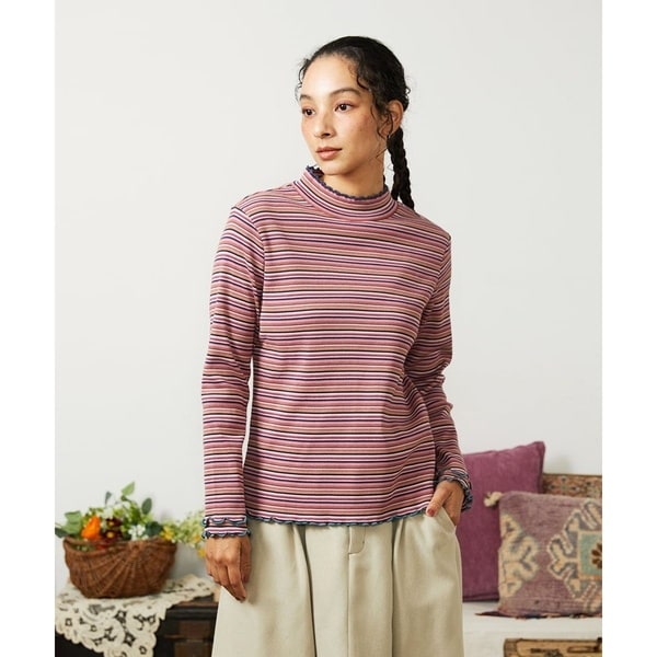 【NEW】ホコモモラ（JOCOMOMOLA）/Dentado ボーダーハイネックカットソー