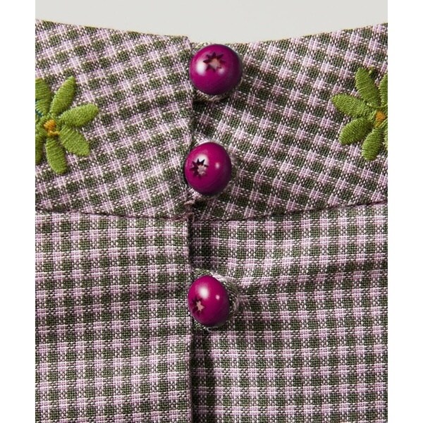 ホコモモラ（JOCOMOMOLA）/【2WAY】Flor pequena チェックフラワー刺繍ブラウス