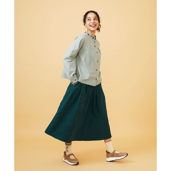 ホコモモラ（JOCOMOMOLA）/【2WAY】Flor pequena チェックフラワー刺繍ブラウス