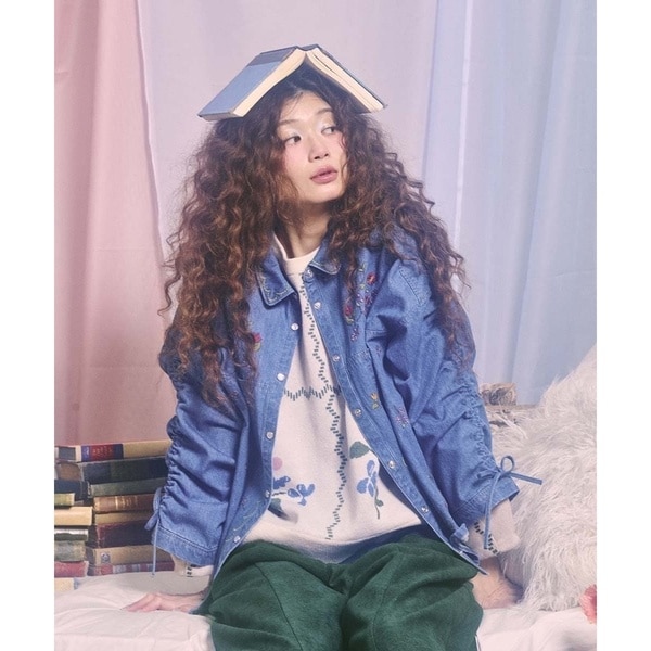 【NEW】ホコモモラ（JOCOMOMOLA）/El galgo フラワー刺繍デニムシャツ