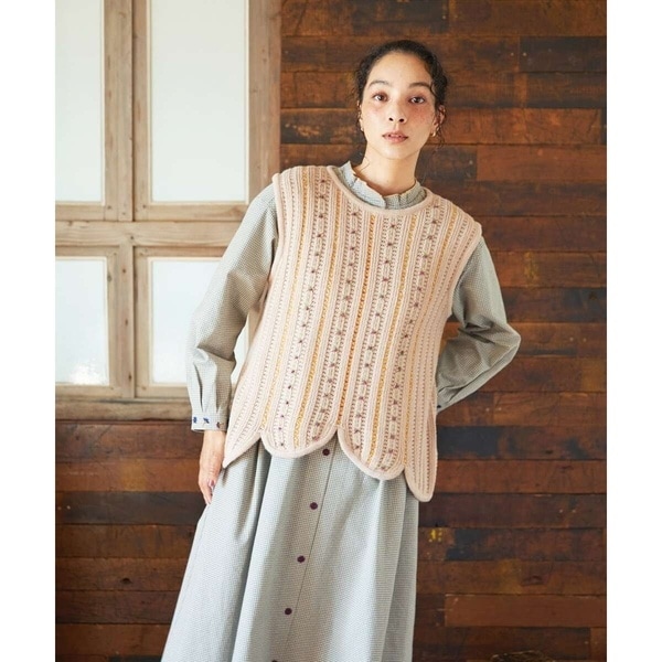 【NEW】ホコモモラ（JOCOMOMOLA）/Escalera 刺繍ニットベスト