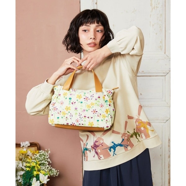 ホコモモラ（JOCOMOMOLA）/【2WAY】フラワープリントトートバッグ