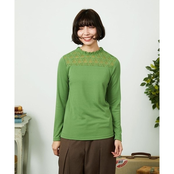 ホコモモラ（JOCOMOMOLA）/ベアスムース レース切り替えカットソー