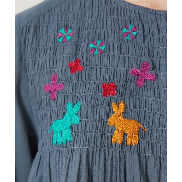 ホコモモラ（JOCOMOMOLA）/Baile animal アニマル刺繍ブラウス