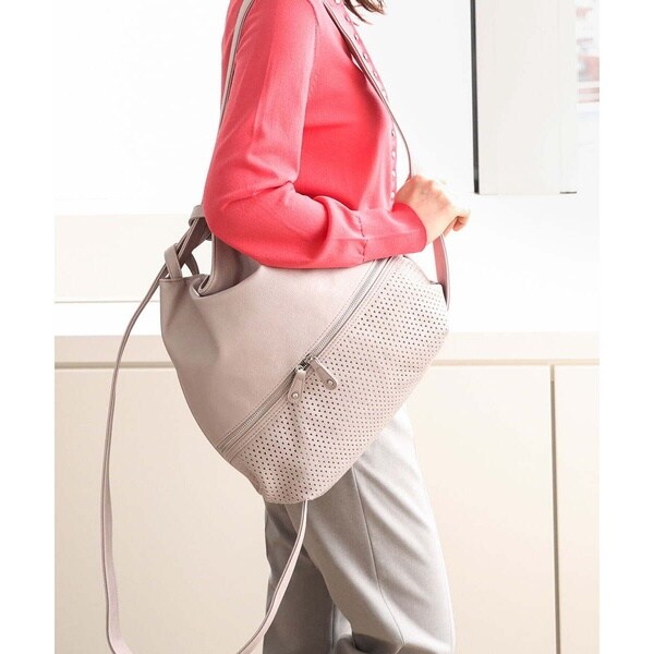 MK ミッシェルクラン バッグ（MK MICHEL KLEIN BAG）/[2WAY/A4サイズ対応]パンチングデザイン変形トートバッグ_3