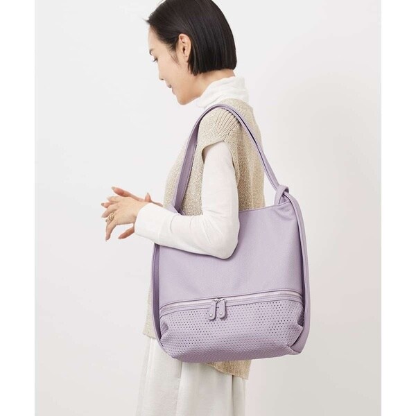 MK ミッシェルクラン バッグ（MK MICHEL KLEIN BAG）/[2WAY/A4サイズ対応]パンチングデザイン変形トートバッグ_4