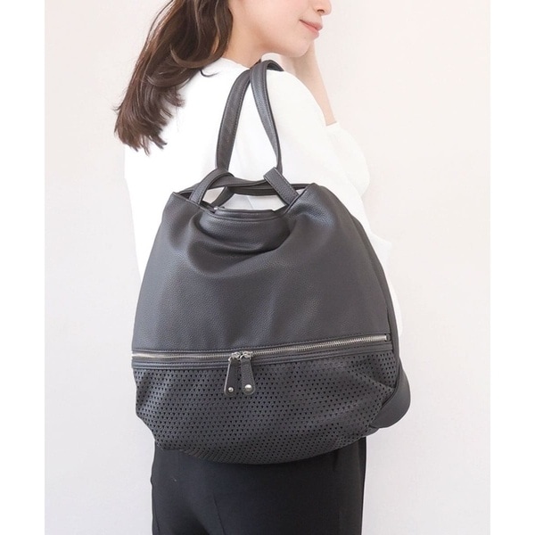 MK ミッシェルクラン バッグ（MK MICHEL KLEIN BAG）/[2WAY]パンチングデザイン変形トートバッグ_4