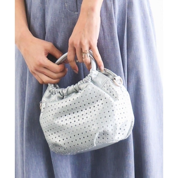 MK ミッシェルクラン バッグ（MK MICHEL KLEIN BAG）/[2WAY]パンチングデザインラウンドミニバッグ