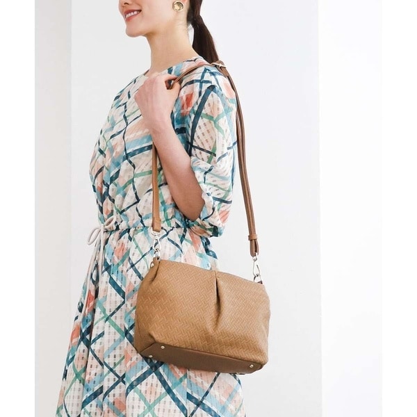 MK ミッシェルクラン 御徒面子（MK MICHEL KLEIN BAG）/[2WAY]編み柄デザインワンハンドルバッグ