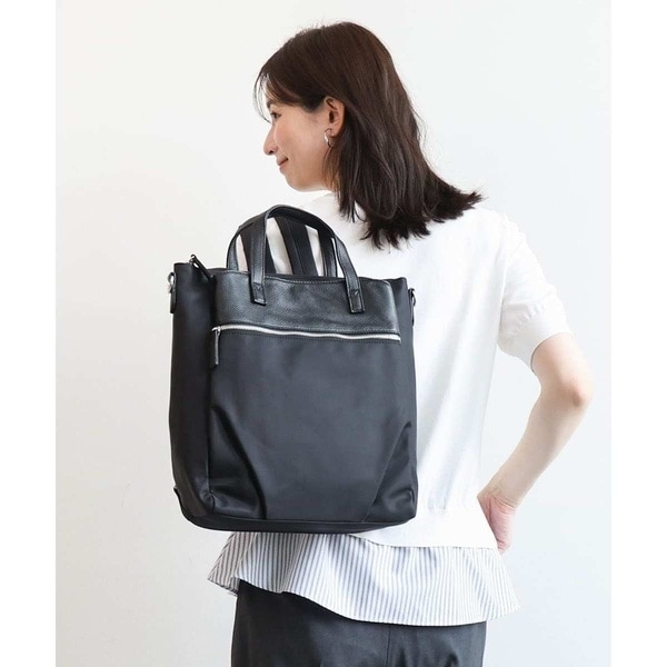 【NEW】MK ミッシェルクラン バッグ（MK MICHEL KLEIN BAG）/[3WAY/撥水]レザーナイロン多機能スクエアバッグ