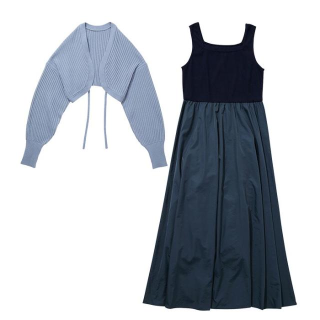 ジーラ バイ リュリュ（GeeRA）/ニットボレロ＆ドッキングワンピースセット ジーラ バイ リュリュ（GeeRA）/ニットボレロ＆ドッキングワンピース