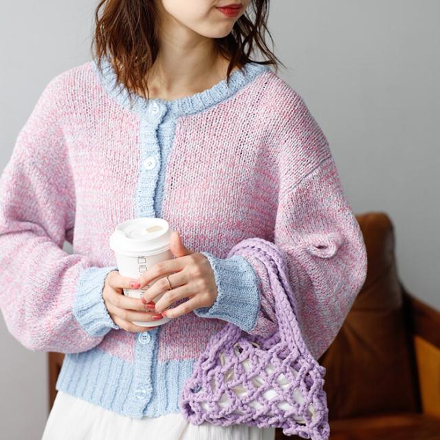 ジーラ バイ リュリュ/前後２ＷＡＹミックスカラーニットカーディガンの通販は 5,500円