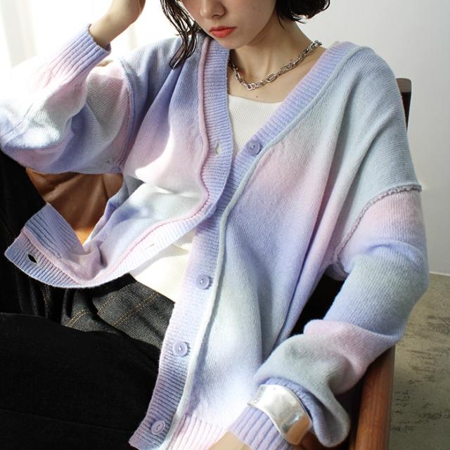 ジーラ バイ リュリュ/前後２ＷＡＹグラデーションゆるニットカーディガンの通販は 5,500円