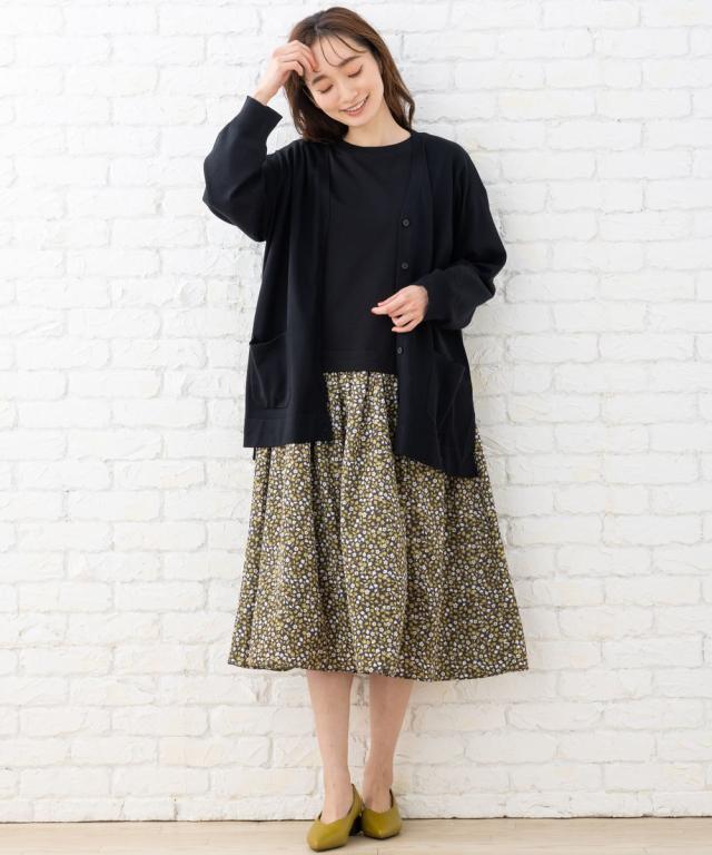 大きいサイズ】21号(6L〜) FONTLAB Wフェイス配色コーディガン／サブ