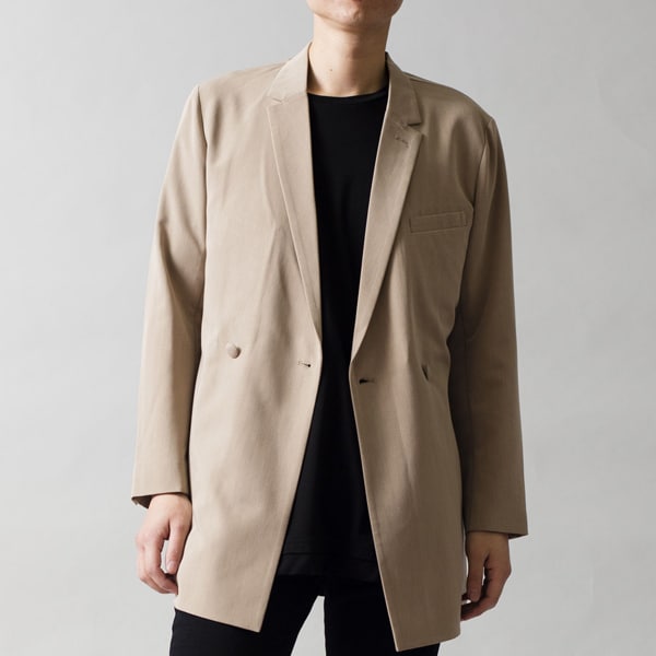 ノーアイディー（NO ID．）/ダブルブレストノッチドラペルハーフJKT