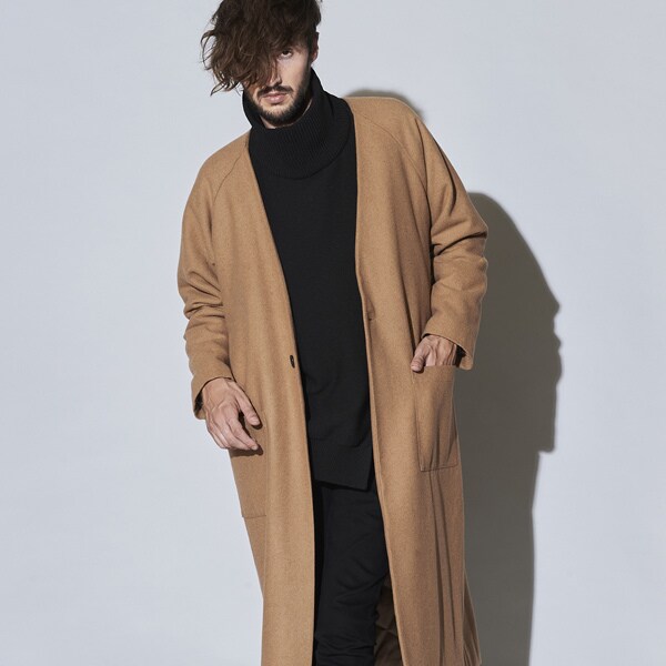 ノーアイディー（NO ID．）/BIGノーカラー中綿1B−JKT