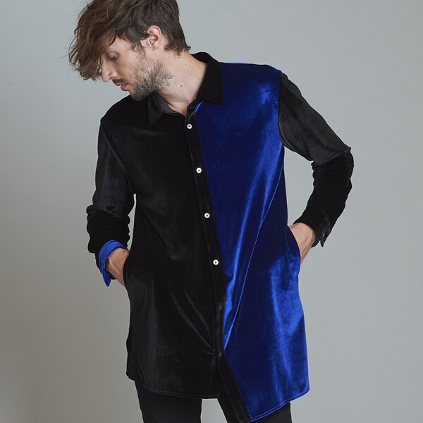 ノーアイディー（NO ID．）/ベロアアシンメトリ−ロングSH