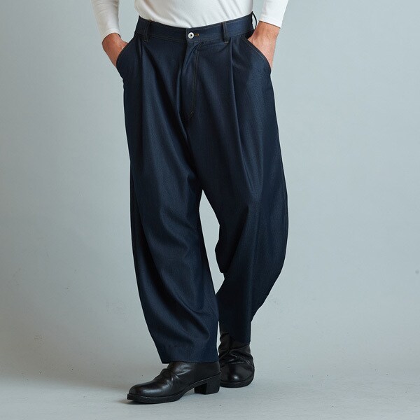 ノーアイディー/テンセルデニムバルーントラウザーズ