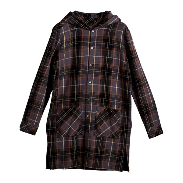 ノーアイディー（NO ID．）/チェックフードロングSHシャツの通販はau