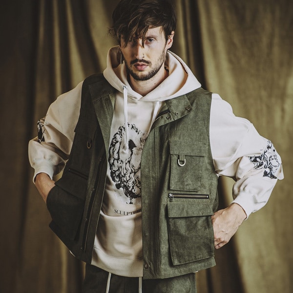 ノーアイディー（NO ID．）/スタンドカラーフィッシングベスト