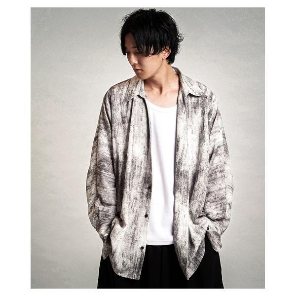 ノーアイディー（NO ID．）/アンイーブンプリントV/NドルマンスリーブSH(シャツ)_11