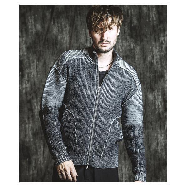 ノーアイディー（NO ID．）/バイカーズニットZIP−CD(カーディガン)