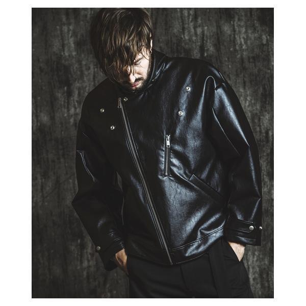 ノーアイディー（NO ID．）/シンセティックレザーBIGライダースJKT