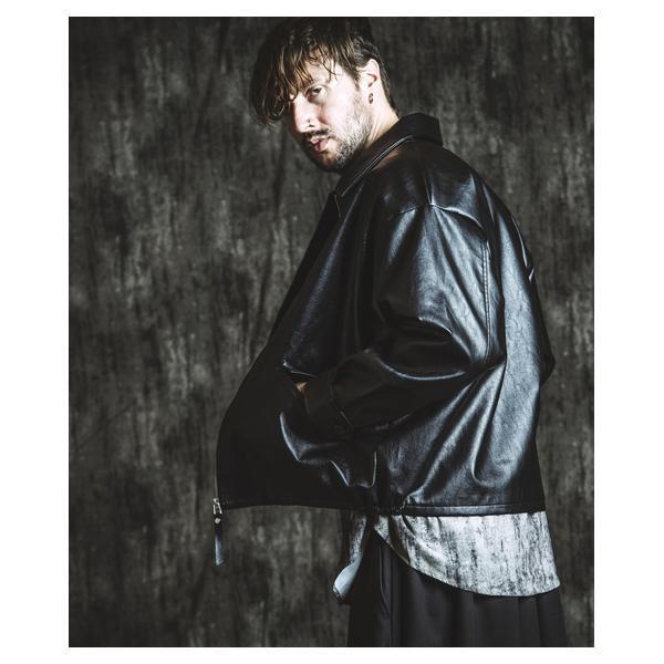 ノーアイディー（NO ID．）/シンセティックレザーZIP BIG−BLZ(ブルゾン)