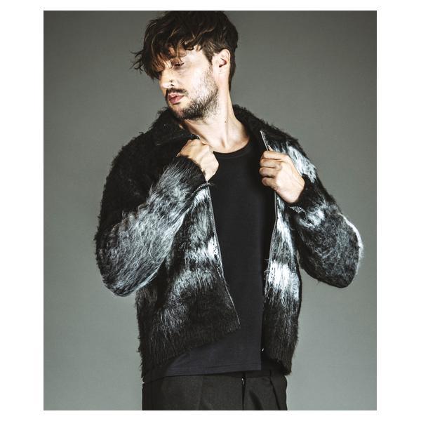 ノーアイディー（NO ID．）/シャギージャカードニットBLZ(ブルゾン)