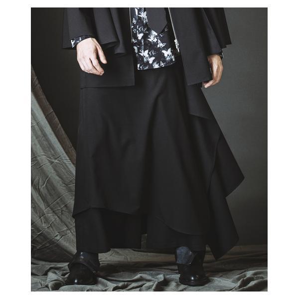 ノーアイディー（NO ID．）/LayeredCapeBaggyTrousers/レイヤードケープバギートラウザーズ