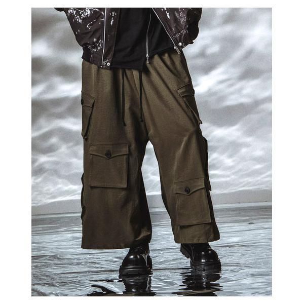 ノーアイディー（NO ID．）/Asymmetry Wide Cargo Pants / アシンメトリーワイドカーゴパンツ