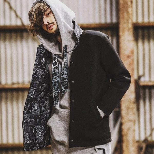 ノーアイディー（NO ID．）/トランププリントリバーシブルコーチJKT