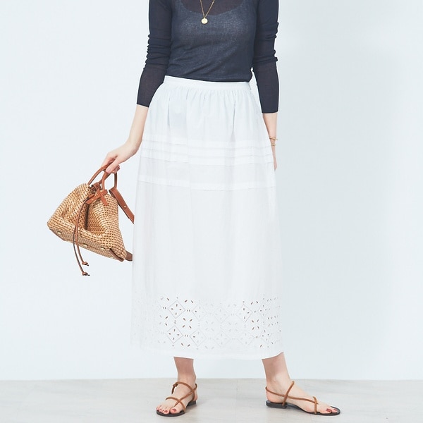 ルージュ・ヴィフ ラクレ（Rouge vif la cle）/タイルエンブロイダリースカート