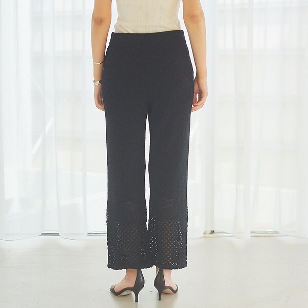 ルージュ・ヴィフ ラクレ（Rouge vif la cle）/レーシーニットパンツ