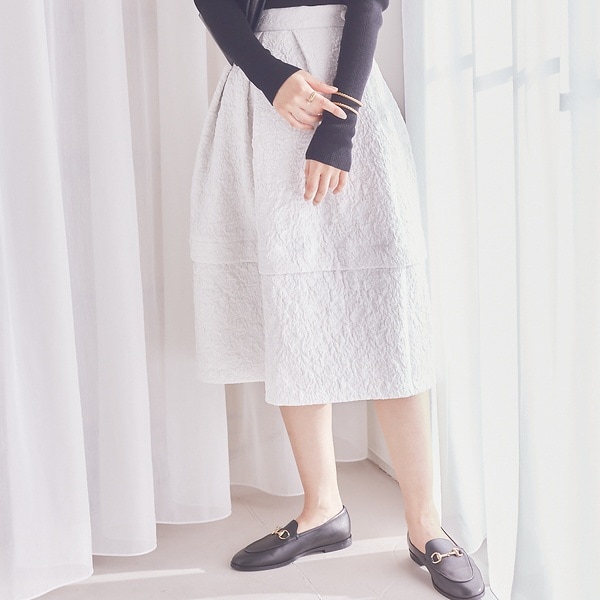 ルージュ・ヴィフ ラクレ（Rouge vif la cle）/【BELLE ROBE】ふくれジャガードスカート