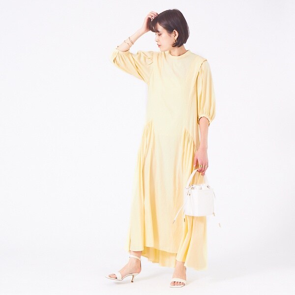 ルージュ・ヴィフ ラクレ（Rouge vif la cle）/タックスリーブワンピース_15