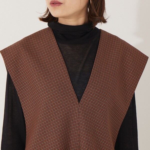 ルージュ・ヴィフ ラクレ（Rouge vif la cle）/チェックVネック